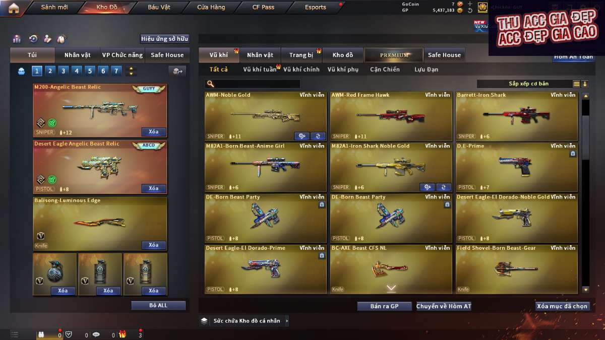 shop acc cf uy tin gia re